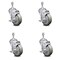 Service Caster 4 Inch Gray Polyurethane Swivel 10mm Threaded Stem Caster Set with Brake SCC SCC-TS20S414-PPUB-TLB-M1015-4 - alternate 1